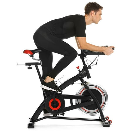 A NCHEER Stationary Bike, 40 lbs Flywheel Indoor Cycling Exercise Bike with Heart Rate Sensor ,Quiet Smooth Belt Drive System, Adjustable Seat & Handlebars &