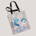 thumbnail image 1 of EREHome Sac en Toile en Forme de Cœur avec Coquillages, Perles, Bonbons Rocheux, Sac de Courses Réutilisable 14 Pouces(L) x 16 Pouces(H), 1 of 1
