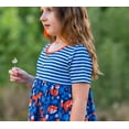 thumbnail image 4 of Millie Loves Lily Girls Navy Fox Printed Tiered Short Sleeve Dress Size (3T-12), 4 of 6