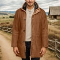 thumbnail image 2 of Fgnfyis Mens Winter Coats Cozy Mid Length Wool Blend Overcoat Loose Fit Modern Style Outerwear for Everyday Comfort Trench Coat Men Brown XXL, 2 of 5