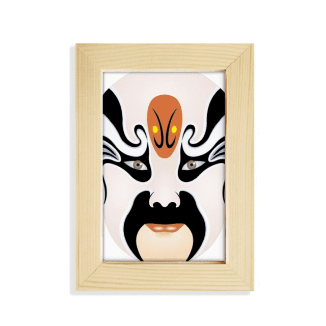 Mascara de la opera de Pekín la huérfana de Chao Escritorio de madera Arte Pintura 5x7 pulgadas marco de foto foto