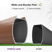 PURPLE LEAF 12FT Deluxe Square Wood Grain Patio Umbrella with Base, Large Offset Cantilever Umbrella with 360° Rotation, Beige