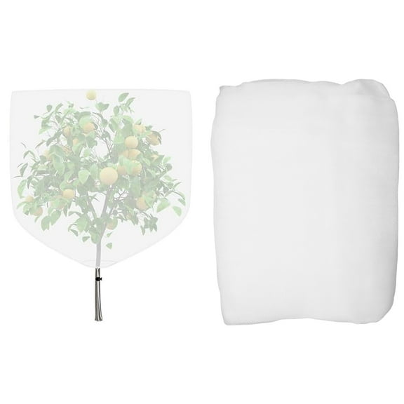 1 Piece White 7.9x7.9ft Large Fruit Tree Netting Cover, with Zipper and Drawstring Garden Insect Net,for Preventing Deer Squirrel Bug
