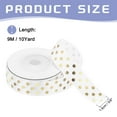thumbnail image 5 of Grosgrain Ribbons 10 Yards 5/8 Inch Pure White Gold Dots Ribbon for Crafts Gift Wrapping Wedding, 5 of 7