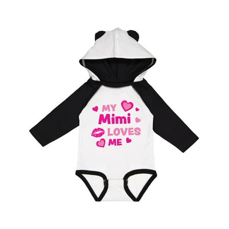 

Inktastic Valentine s Day My Mimi Loves Me Hearts and Lips Gift Baby Boy or Baby Girl Long Sleeve Bodysuit