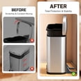 thumbnail image 5 of 4 Pcs Heavy Duty Trash Can Wall Protector, Silicone Trash Can Bumper for Square & Round Garbage Bins, No-Drill Garbage Can Wall Protector for Kitchen and Floor (Black), 5 of 11