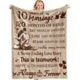 thumbnail image 1 of LHSHID 10th Anniversary Tin Gifts Blanket 10th Wedding Gift for Wife Husband 10 Year Anniversary Wedding Gifts for Him Her Couples 10 Year Anniversary Decorations Blanket 50x60in, 1 of 6