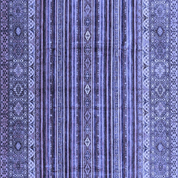 Ahgly Company Machine Washable Indoor Square Abstract Blue Modern Area Rugs, 3' Square