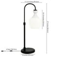 thumbnail image 3 of Evelyn&Zoe Verona 27" Tall Arc Table Lamp with Glass Shade in Blackened Bronze/White Milk, 3 of 8