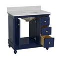 thumbnail image 4 of Bella 36" Bathroom Vanity with Royal Blue Cabinet and Carrara Marble Top, 4 of 5