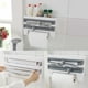 thumbnail image 4 of Dispensador de rollos de papel de cocina de diseño elegante que ahorra espacio, organizador de envoltura de plástico 4 en 1 montado en la pared con cortador afilado ergonómico para cocinas modernas, 4 of 5