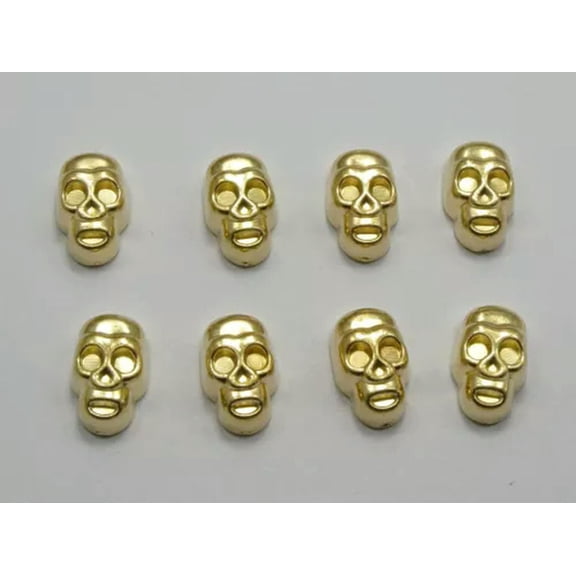 U8MO 100 Gold Acrylic Studs Cabachons for Earring Phone Case Deco Various Shape-Gold Skull 12X7mm
