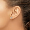 thumbnail image 3 of 14k White Gold Diamond and Cabochon Sapphire Earrings - 4mm, 3 of 6