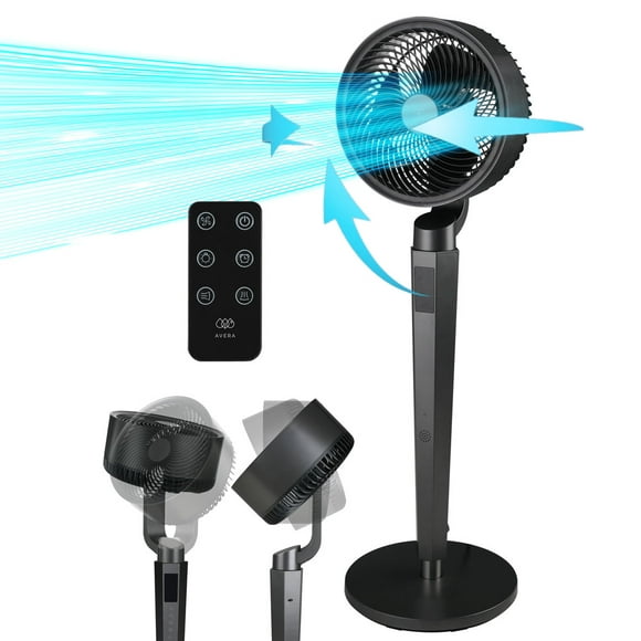 Ventilador de pedestal 24 velocidades, rotación 360°, oscilación 120°, ultra silencioso, panel táctil y control remoto, altura ajustable, AVERA, VENTOR05