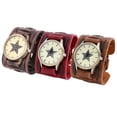 thumbnail image 1 of reloj de pulsera,Reloj vintage Reloj de pulsera estilo punk,Pulsera de reloj de pulsera antigua de moda,Reloj de pulsera de correa ancha retro,Brazaletes de cuero PU Big Dial Regalo Salvador reloj de pulsera, 1 of 5