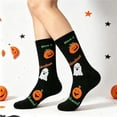 thumbnail image 5 of Funny Halloween Crew Socks, Skeleton Pumpkin Pattern Socks, Stretchy Comfort Halloween Socks, Funny Spooky Novelty Socks, Halloween Gift | TruHer,Multicolou Free Size, 5 of 6