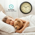 thumbnail image 4 of Unique Bargains Battery Operated Non Ticking Wall Clock Brown, 4 of 6