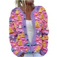 thumbnail image 2 of LOVZFMLL Cardigan pour Femmes Décontracté Imprimé de Noël Cardigan Tricoté Veste à Boutons, 2 of 5