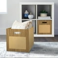 thumbnail image 6 of Better Homes & Gardens Fabric Cube Storage Bins (12.75" x 12.75"), Honey with Caning, 2 Pack, 6 of 6