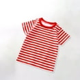 thumbnail image 4 of vdgthytj Toddler Kids Striped Short Sleeve T Shirts Casual Crewnck Cotton Summer Basic Tops for Boy Girl, 4 of 5
