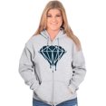 thumbnail image 3 of Diamond Dripping Fashionable Girly Zip Up Hoodie Men's Women's Brisco Brands 2X, 3 of 6