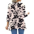 thumbnail image 4 of Fantaslook Plus Size Women Tunic Tops 3/4 Sleeve Dressy Casual Blouses Loose Flowy Floral Shirts, 4 of 8