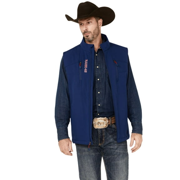 Rank 45 Men's 45&Reg; Ralington Embroidered Softshell Vest Dark Blue