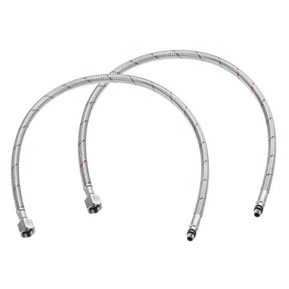 Uxcell 2-Pack 31 Inch Faucet Hose Connector, 9/16 Inch Female Compression M8 Male Connector for Bathroom