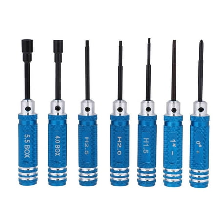 Radio Remote Control Transmitter - 7Pcs Tools Kit Hex Screw Driver Set For Transmitter RC Helicopter Plane Car Blue,An Essential Pick-Up for the RC Enthusiast