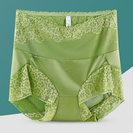 Buy Two  Save More: Panties for Women Pack  Bragas de Mujer  Women Solid Color Underwear High Waisted Lace Tight And Breathable Underwear Panties SOPATENOR Green L