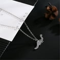 thumbnail image 2 of Valentine's Day Gifts for Woman New Hot Item Creative Rose Gold Dinosaur Necklace Fashion Lady Necklace Silver, 2 of 3