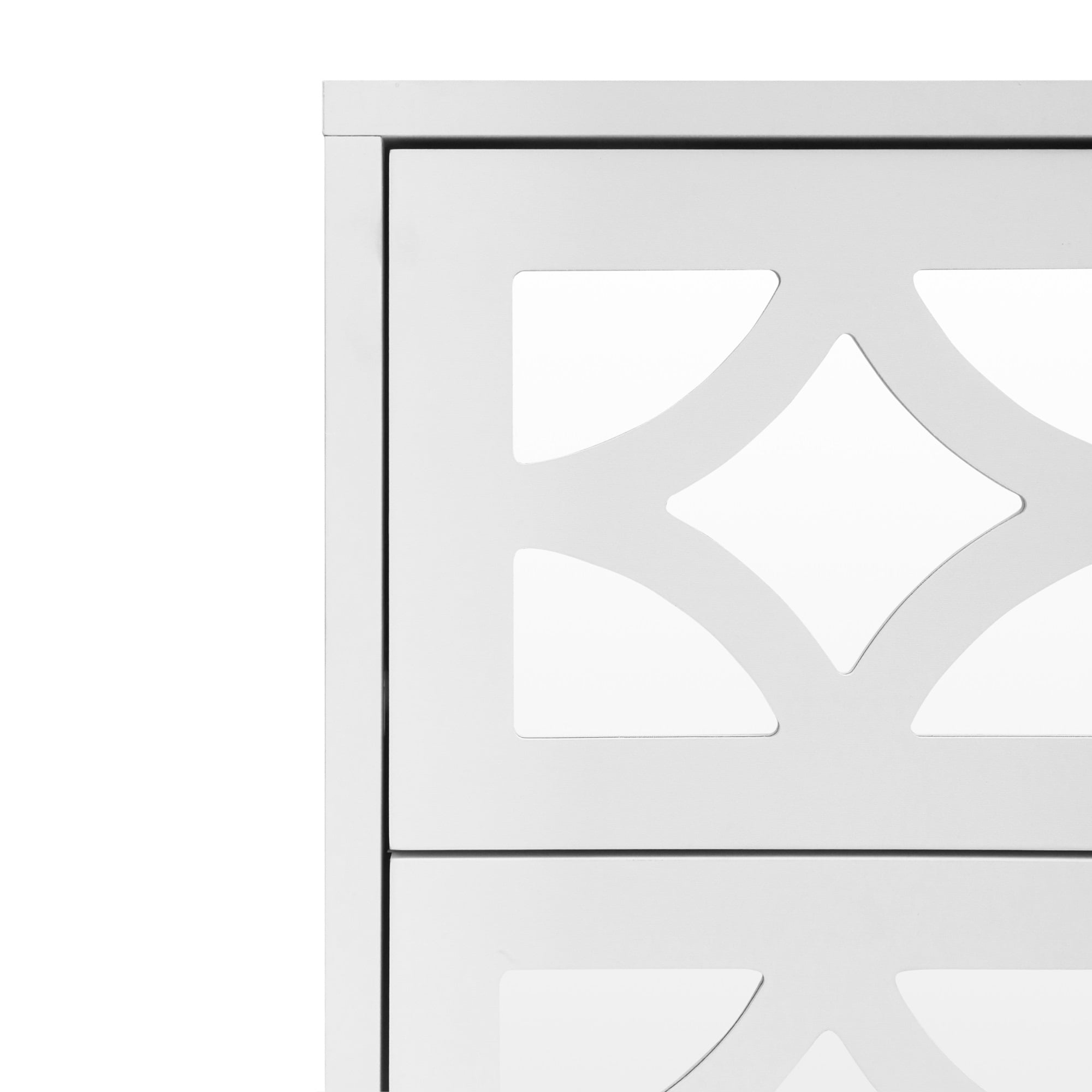 Kadyn Nightstand with 2 Drawer, White Mirrored Bedside Table with Gold Legs for Bedroom, Side Table Kadyn Nightstand with 2 Drawer, White Mirrored Bedside Table with Gold Legs for Bedroom, Side Table