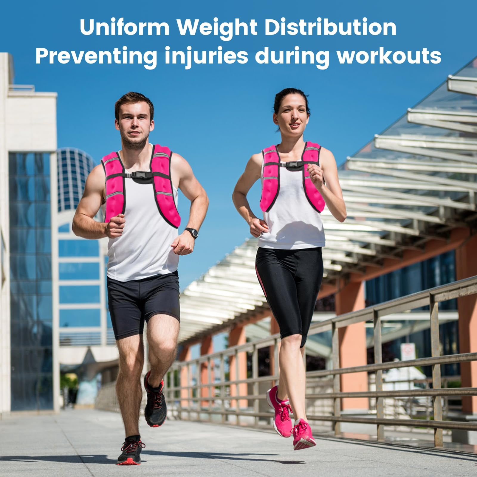 8lb Pink Weighted Vest for Workout Strength Running Fitness