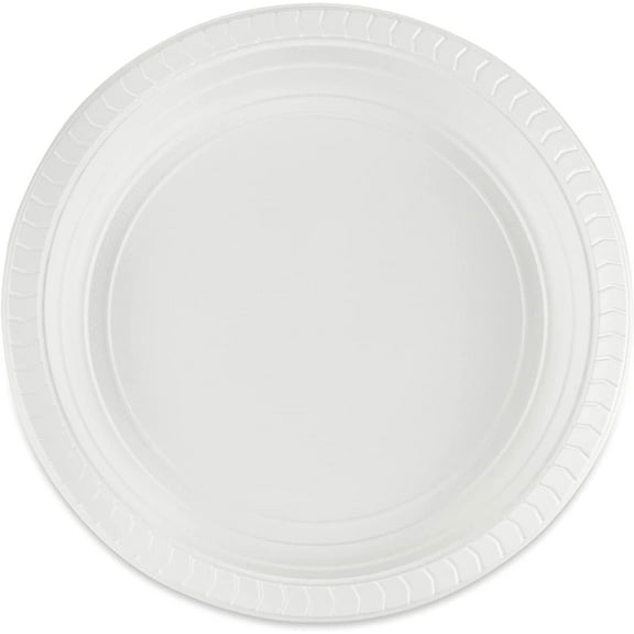 Serving 10" Disposable White Salad Plastic Plates - Durable & Eco-Friendly - Perfect for Restaurants, and Elegant Parties - Hassle-Free Cleanup - 200 Counts