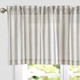 thumbnail image 2 of Curtainking Rod Pocket Valance Semi-Sheer Flax Linen Light Filtering Valance 50x16 inch 1 Panel Black on Beige, 2 of 8
