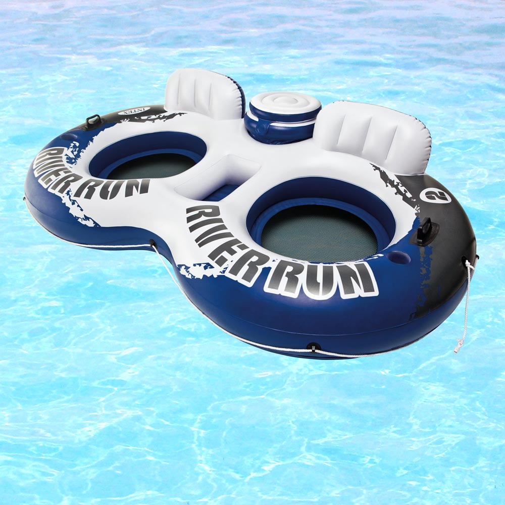 Intex River Run II Swimming Pool and River Floating Two-Person Tube Lounge  