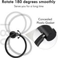 thumbnail image 4 of Black Towel Ring for Bathroom Towel Hanger Round Hand Towel Holder Wall Mount SUS304 Stainless Steel, A2180B-BK, 4 of 5