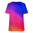 thumbnail image 3 of T-shirt Ample Décontracté à Col en V à Manches Courtes pour Femmes avec Imprimé, 3 of 5