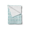 thumbnail image 2 of Seahorse Soft Flannel Fleece Throw Blanket, Aquatic Creatures Themed Illustration of Seahorses in Engraving Style, Cozy Plush for Indoor and Outdoor Use, 70" x 90", Pale Blue and White, by Ambesonne, 2 of 6