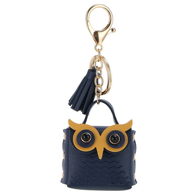 Purse Cute Cartoon Owl Design Charm Keychain Handmade Rivet Decoration Storage Gift Money Bag Storage Pouch Pendant Fashion Accessory