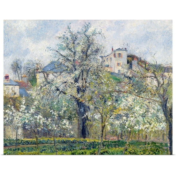 Great BIG Canvas | Rolled Camille (1831-1903) Pissarro Poster Print entitled The Vegetable Garden with Trees in Blossom, Spring, Pontoise, 1877