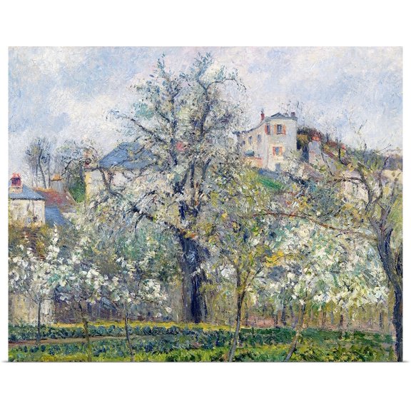 Great BIG Canvas | Rolled Camille (1831-1903) Pissarro Poster Print entitled The Vegetable Garden with Trees in Blossom, Spring, Pontoise, 1877