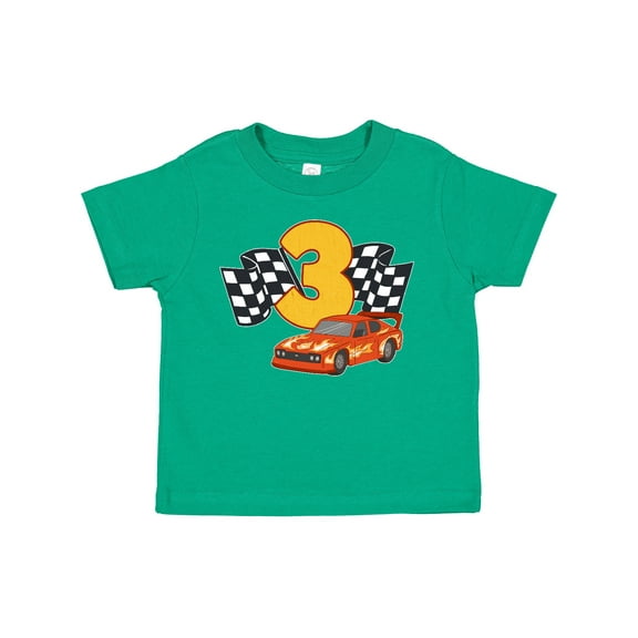 Inktastic Number Three Race Car Boys or Girls Toddler T-Shirt