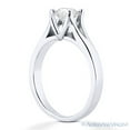 thumbnail image 3 of Round Cut Charles & Colvard Forever ONE Cathedral Solitaire Engagement Ring in 14k White Gold, 3 of 4