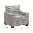 thumbnail image 7 of Weston Home Svolvar Modern Fabric Upholstered Square Arm Chair, Brown/Blue Diamond Pattern Fabric, 7 of 7