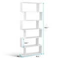 thumbnail image 2 of Gymax Bibliothèque à 6 Niveaux en Forme de S Style Étagère en Z Rangement Présentation Bibliothèque Moderne Blanc, 2 of 10