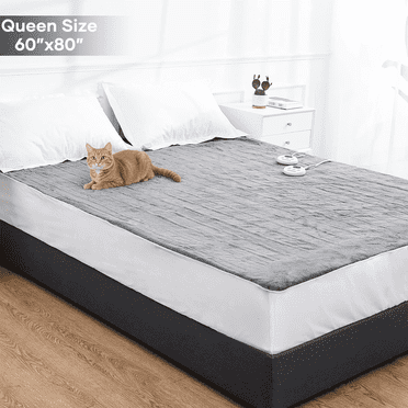 MARNUR Heated Mattress Pad Queen Size 60 '' x80'' with Dual Controllers, 10 Heating Levels, 10H Auto Shut-off, 15" Deep Pocket for Adults