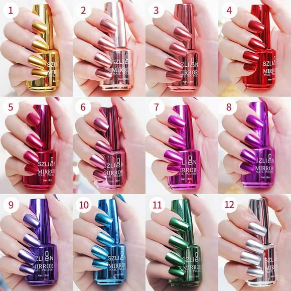 KPLFUBK Metallic Nail Polish Magic Mirror Effect Chrome Nail Art Polish Varnish18ml