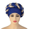 thumbnail image 3 of Uqiangy Head Wraps for Women Head Wraps for Cancer Patients Women Head Scarves Jewish Head Coverings for Women Turbans for Women with Cancer Hijab Undercap Turbans for Women Blue, 3 of 5