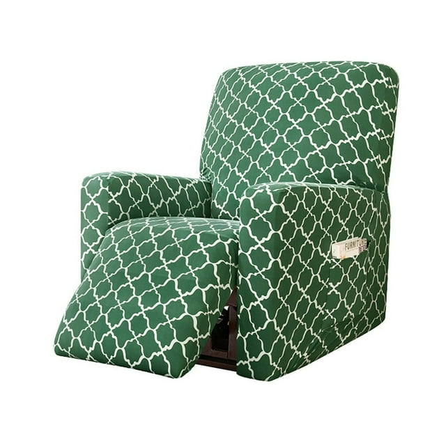 4-Piece Furniture Protector Striped Plaid Reclining Case With Pockets 1 Seat Recliner Furniture Cover With Elastic Bottom